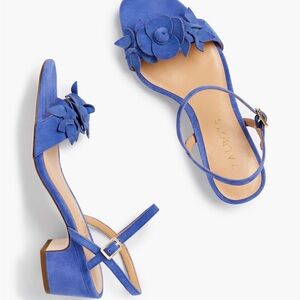 Talbots Purple Floral Sandals with Ankle Strap | 9.5